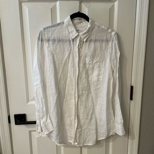GAP White linen boyfriend shirt
